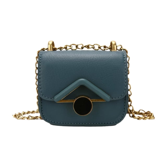 Mini bolso de hombro de PU de moda para mujer, bolso de viaje ultraligero, bolso para pintalabios Azul