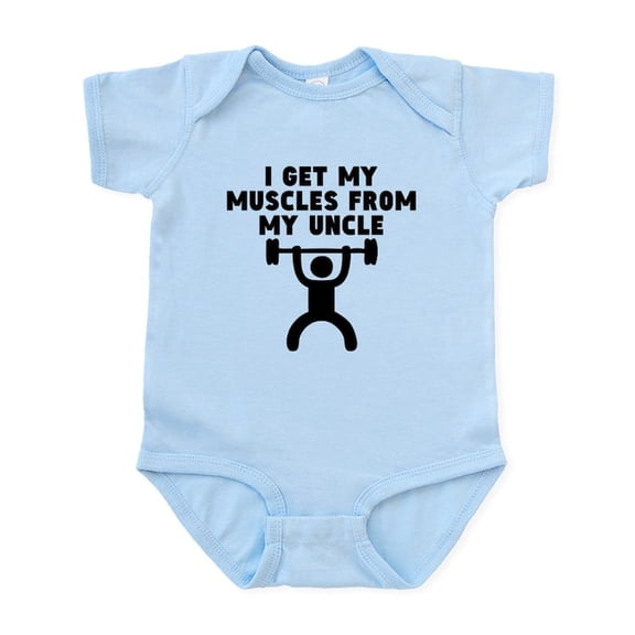 CafePress - Muscles From My Uncle Body Suit - Baby Light Bodysuit, Size Newborn - 24 Months