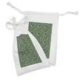 thumbnail image 2 of Woodsy Fabric Pouch Set of 2, Forest Objects Leaves Twigs Pine Cones Beatles Drawn by Hand, Small Drawstring Bag for Toiletries Masks and Favors, 9" x 6", Dark Forest Green White, by Ambesonne, 2 of 2