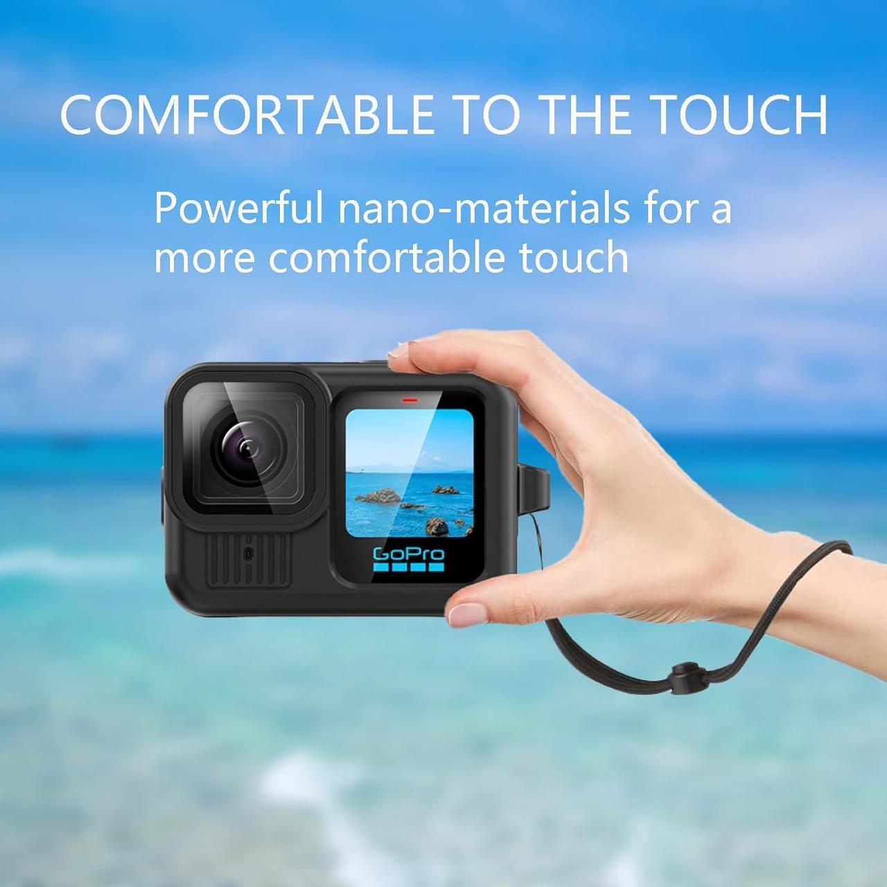 Housse Silicone Pour GoPro Hero 13 Black - Anti-Rayures Et Anti-Perte - Avec Bouchon Objectif Et Cordon De Cou
