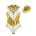 thumbnail image 3 of Eandarui Womens Shiny Fringed Dance Leotard Jazz Latin Tango Dance Dress Cheerleading Costume with Gold S, 3 of 6
