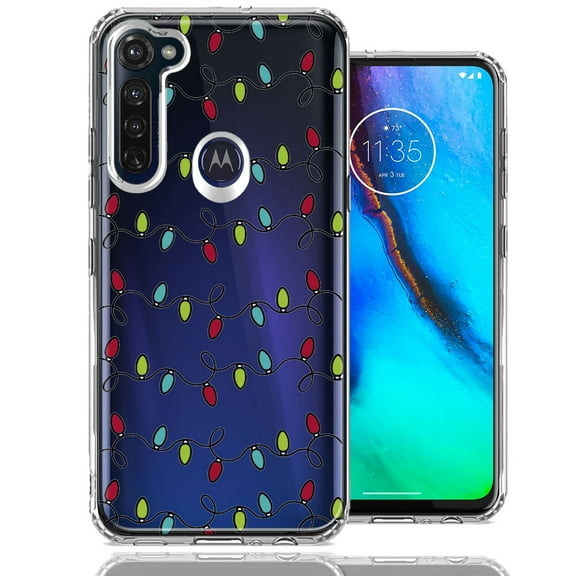 MUNDAZE For Motorola Moto G Stylus Vintage Christmas Lights Design Double Layer Phone Case Cover