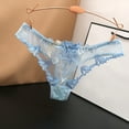 thumbnail image 2 of Gibobby Bragas elásticas para mujer Calzoncillos cintura sexy con bordado floral para mujer Tanga masaje corte abierto （Aqua，Talla única), 2 of 4
