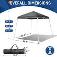 thumbnail image 4 of Hassch 6x6 ft Canopy Tent, Outdoor Tent Canopy Foldable Portable Canopies for Camping, Patio, Easy Up Gazebo Canopy with Carry Bag Slant Legs, Dark Gray, 4 of 9