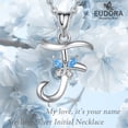 thumbnail image 5 of EUDORA Sterling Silver F Initial Necklaces with Blue Butterfly, Script Letter Alphabet Pendant Jewelry Gift for Women, Mother, 18 inch Chain, 5 of 10