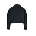 thumbnail image 4 of Womens Cropped Fleece Jackets Zip Up Stand Collar Oversized Sweatshirts Long Sleeve Sherpa Crop Coat Outerwear Fashion Fall Outfits, 4 of 6