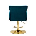 thumbnail image 2 of Swivel Bar Stools with Backs and Arms, Adjustable Bar Stool with Wheels, Counter Height Chairs for Living Room, Velvet Accent Bar Chairs Kitchen Island Stools, with Wood Frame and Metal Base, Teal, 2 of 7