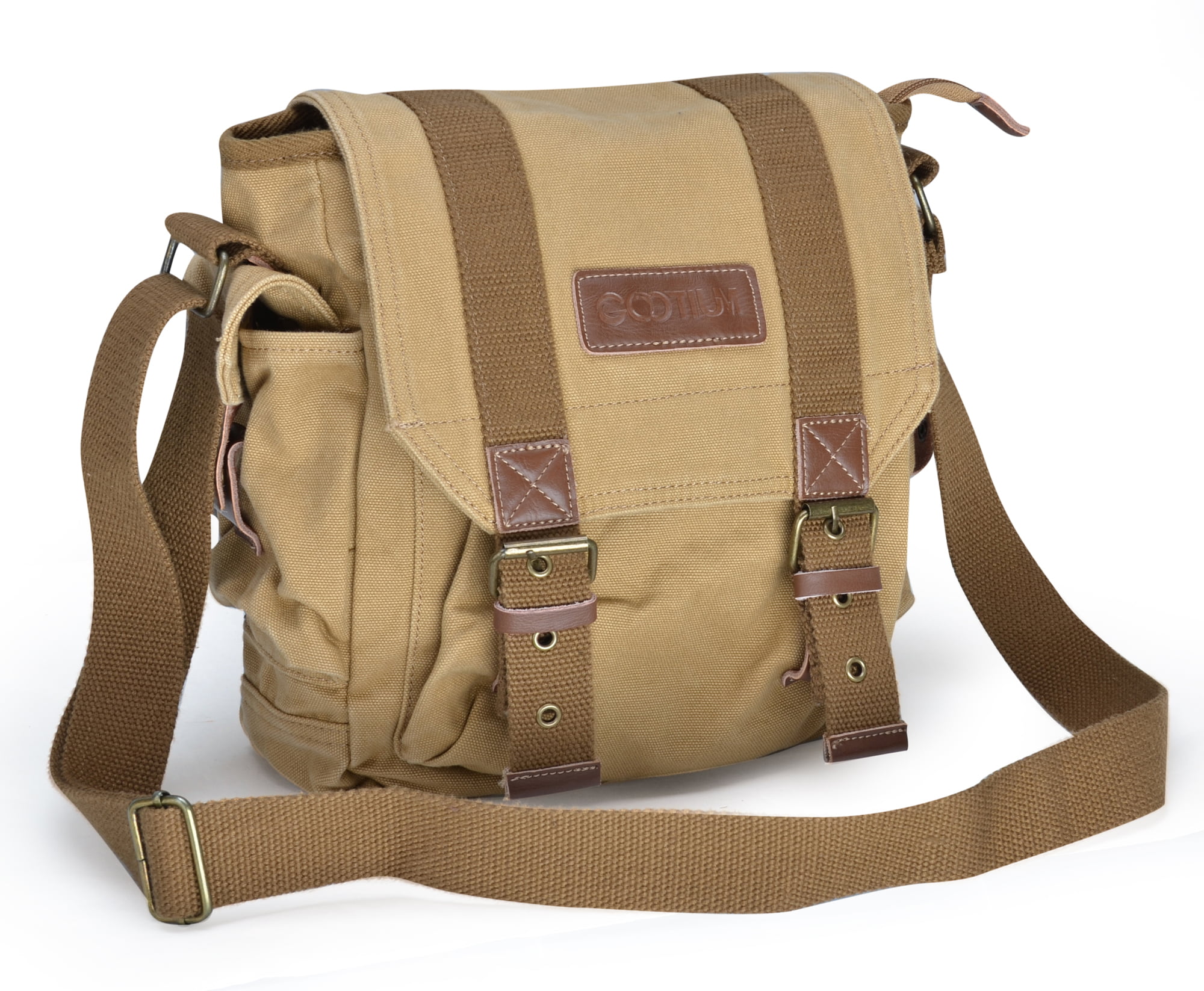 Gootium Vintage Canvas Messenger Bag Small Shoulder Bag Crossbody Satchel, Army Green
