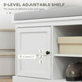 thumbnail image 4 of Resenkos Shoe Storage Bench - Cushioned Seat, 2 Cabinets & Adjustable Shelf, for Hallway/Entryway, White, 4 of 8