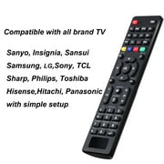 Universal Tv Remote for LG,Samsung, TCL, Philips, Vizio, Sharp, Sony, Panasonic, Sanyo, Insignia, Toshiba and Other Brands LCD LED 3D HDTV Smart TV Remote Control