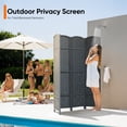 thumbnail image 2 of Jostyle 4 Panel All-Weather Room Divider Privacy Screen, Durable Folding Partition with Sturdy Pine Frame & Premium UV-Resistant Polypropylene Slate Gray, Waterproof Windproof Indoor Outdoor Use, 2 of 9