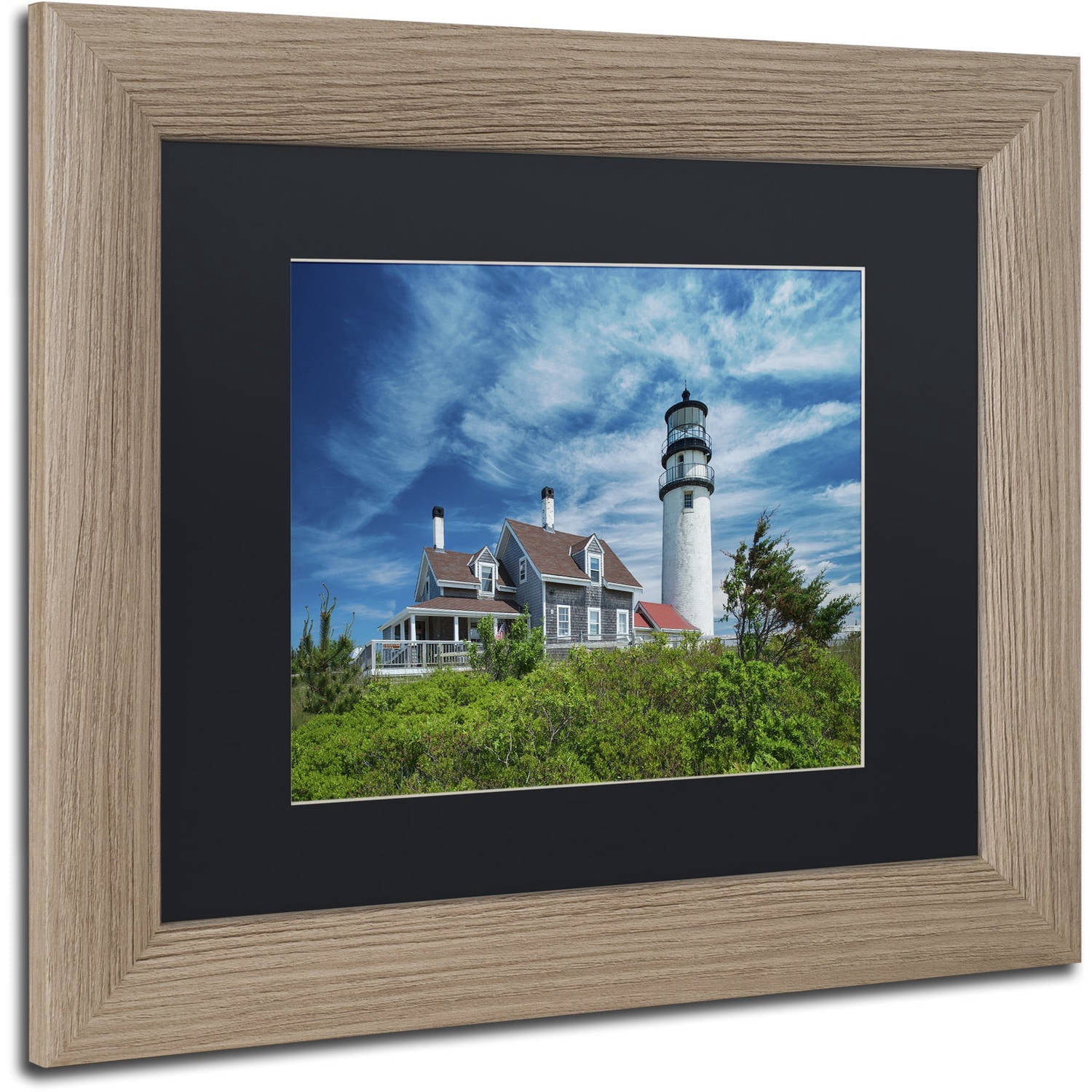 Trademark Fine Art "Cape Cod Light" Canvas Art by Michael Blanchette Photography Black Matte, Birch Frame
