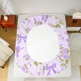 thumbnail image 5 of Manfei Princess Dreamy Bow Bed Sheets for Kid, Purple Rose Flower King Sheets, Kawaii Cartoon Bow Sheet Set, Lightweight Room Decor, 4-Piece, 5 of 7
