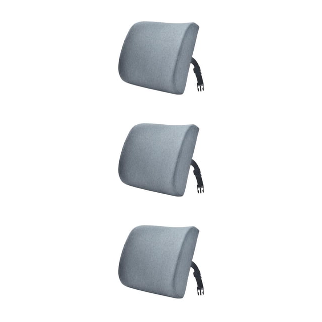Transemion Relieve Back Pain Memory Cotton Lumbar Support Pillow Wide Application darkgray 33x32x10cm 3Set