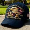 thumbnail image 2 of United States 250th Anniversary Celebration Hat, Adjustable Retro Bald Eagle Patriotic Cap for Men Women, 2 of 7