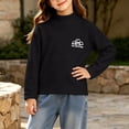 thumbnail image 6 of Nugftut Girls Thermal Tops Soft Lightweight Fleece Warm Thermal Tops Mock Neck Long Sleeve Pullover with Chest Graphic Print, 6 of 6