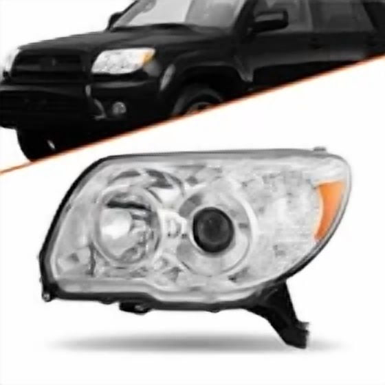 For 2006-2009 Toyota 4Runner Chrome Headlights Amber Corner Headlamps Left Side