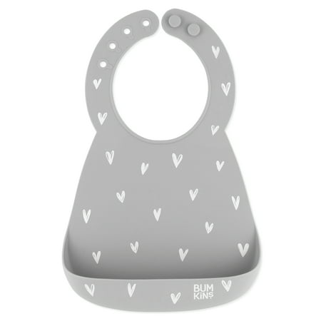 

Bumkins Baby and Toddler Feeding Bibs Silicone Bib Baby & Toddler 6-24 Mos (Hearts)