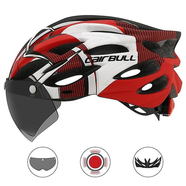 Cairbull Ultralight Cycling Helmet With Removable Visor Goggles Bike Taillight Intergrally-molded Mountain Road Mtb Helmets 230g