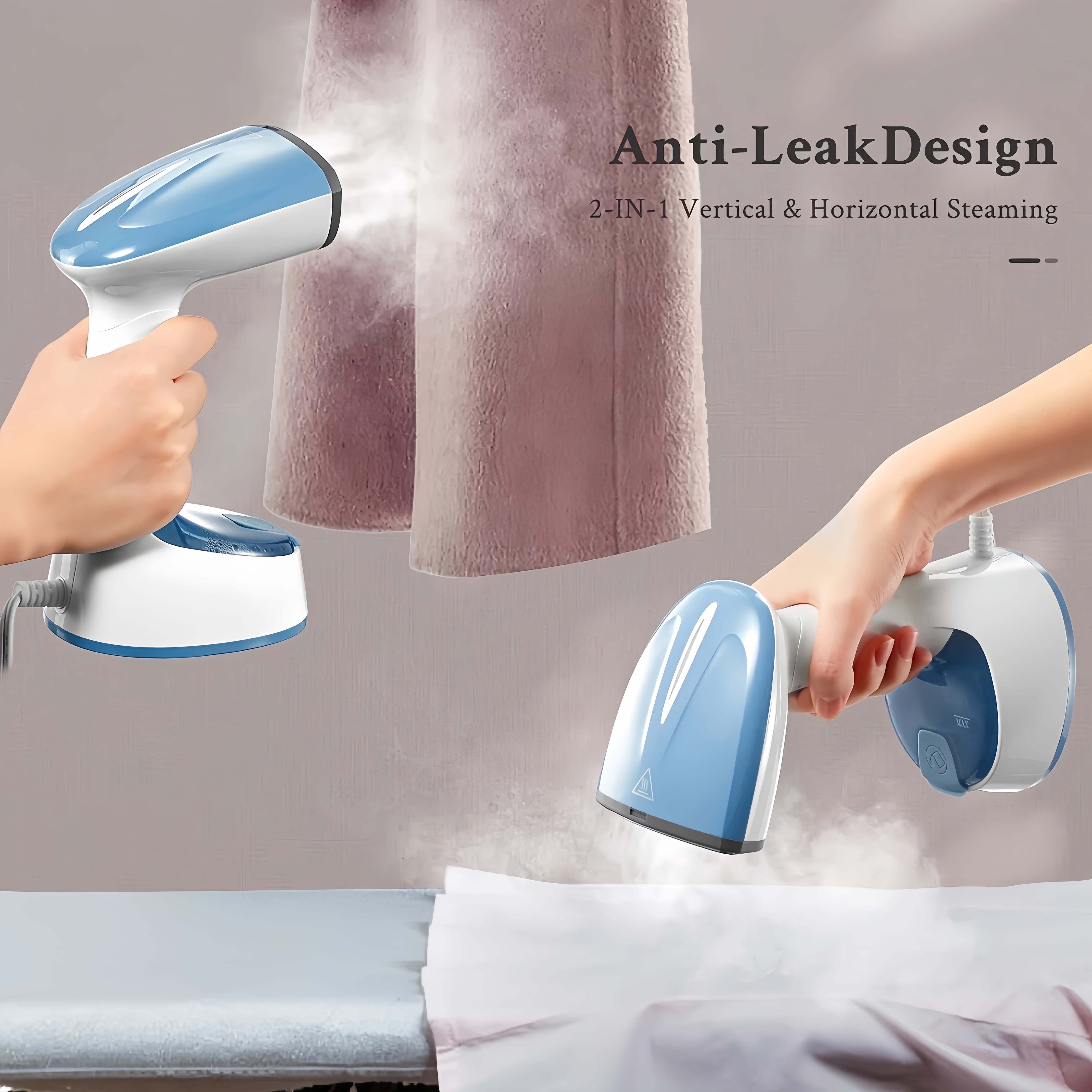 Handheld Steamer, 1200W Fast Steam in 20s, Foldable Travel Steamer Iron for Clothes, Portable for Home & Trips