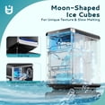 thumbnail image 5 of EUHOMY Crescent Countertop Ice Maker, 1500 Cubes/Day, Dual-Side Tech, Auto Clean, Crystal Clear Ice, 5 of 11