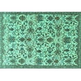 thumbnail image 1 of Ahgly Company Machine Washable Indoor Rectangle Persian Turquoise Blue Traditional Area Rugs, 3' x 5', 1 of 4