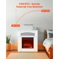 thumbnail image 5 of 33 inch Freestanding Electric Fireplace Stove, 1500W 5120 BTU Heater with Remote, Adjustable Flame & Timer, Overheat Protection, White Mantel for Living Room, Bedroom, 5 of 11