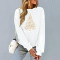 thumbnail image 6 of VKOYWKM Christmas Tree Print Sweatshirts for Women Christmas Sweatshirt Fleece Long Sleeve Crewneck Pullover Tops Holiday Gifts Oversized Sweatshirt, 6 of 7