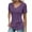 Purple, variant on Womens Tops Short Sleeve V Neck Summer Shirts Casual Loose Fit Ruched Tunic 2025 Trendy Solid Color Blouses Tees
