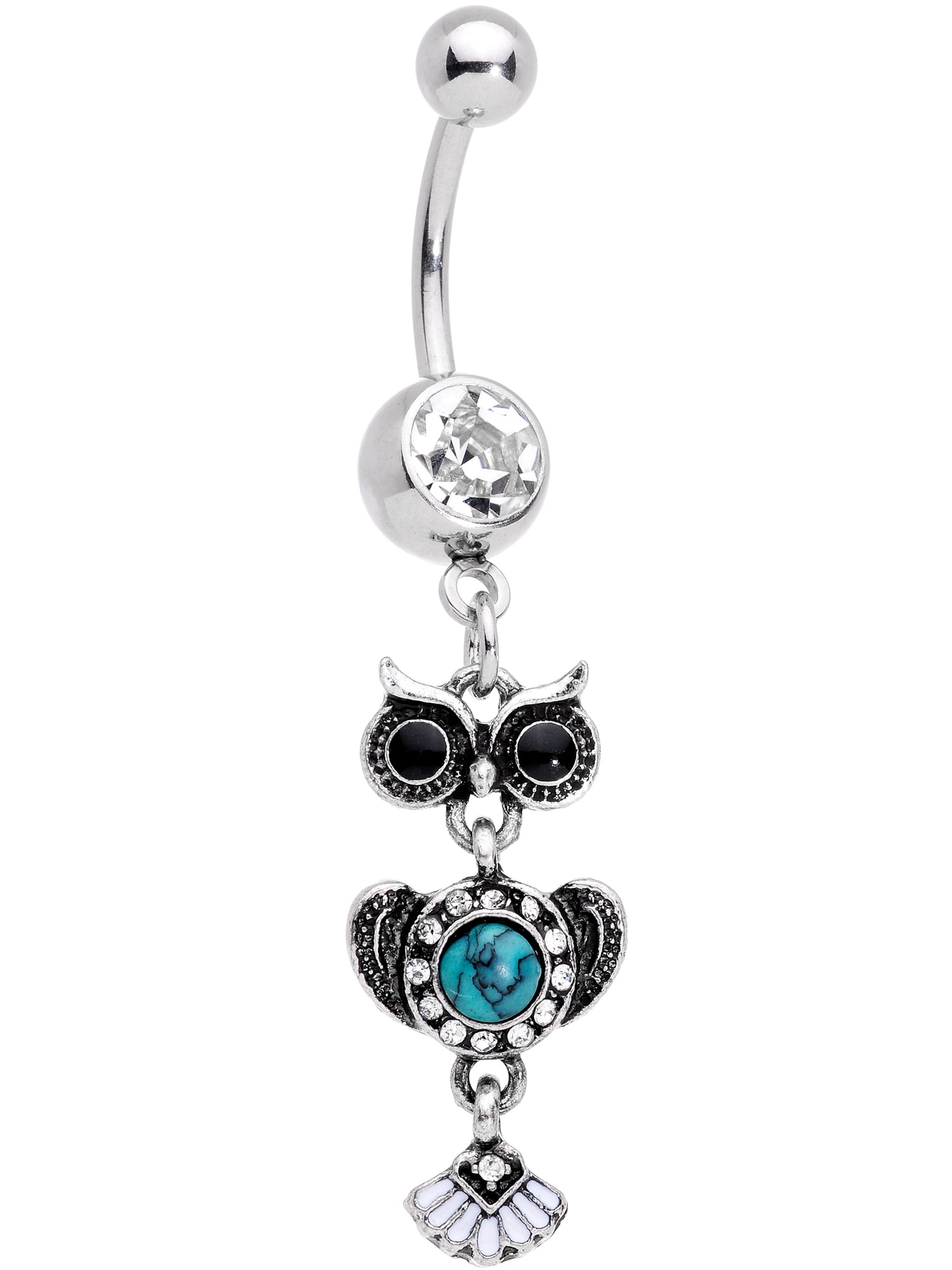 Body Candy 316L Steel Navel Ring Piercing Real Turquoise Southwestern