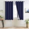 thumbnail image 2 of XWZO Total Blackout Curtains for Bedroom with Tiebacks, 100% Light Block Window Curtain Drape 2 Panels Set, Noise Reducing Privacy Curtain for Living Room, Navy Blue,52 x 45, 2 of 7