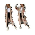 thumbnail image 3 of Women's Vintage Open Front Knit Striped Long Sleeves Maxi Long Cardigan Sweater with Pockets Camel L, 3 of 6