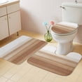 thumbnail image 2 of Brown White Ombre Bath Mat 3 Piece Bathroom Rug Set, Vintage Farmhouse Abstract Striped Non Slip Bath Rug Contour Mat and Toilet Lid Cover, Absorbent Shower Mats Soft Bath Rugs and Mats Sets, 2 of 8
