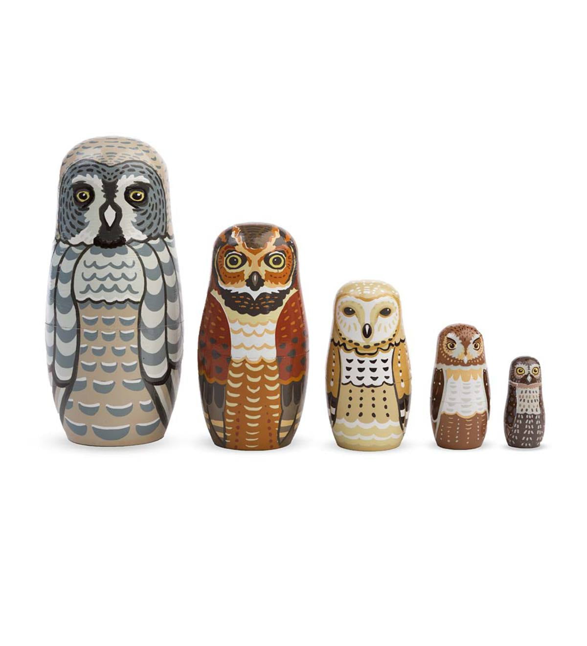 wooden stacking owls