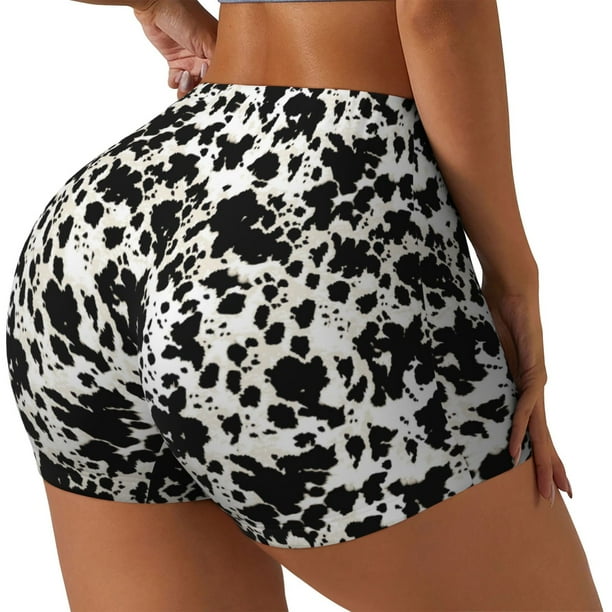 Fotbe Cow Skin 1 Shorts Sin Costuras – Shorts Deportivos de Cintura Alta para Mujer, Elásticos para Gimnasio, Yoga, Running o Ciclismo-X-Large