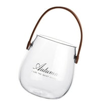 Glass Vase Lantern Decorative Canister Flower Air Plant Dining Room Table Hydroponic with Handle Desktop Candy Jar