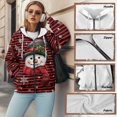 thumbnail image 3 of Yuyamidu Oversized Hoodie Snowman Sweatshirts for Women Red Striped Sweatshirt Women's Casual Full-Zip Hoodie Lightweight Long Sleeve Sweatshirt Casual Jacket with Pocket M, 3 of 8