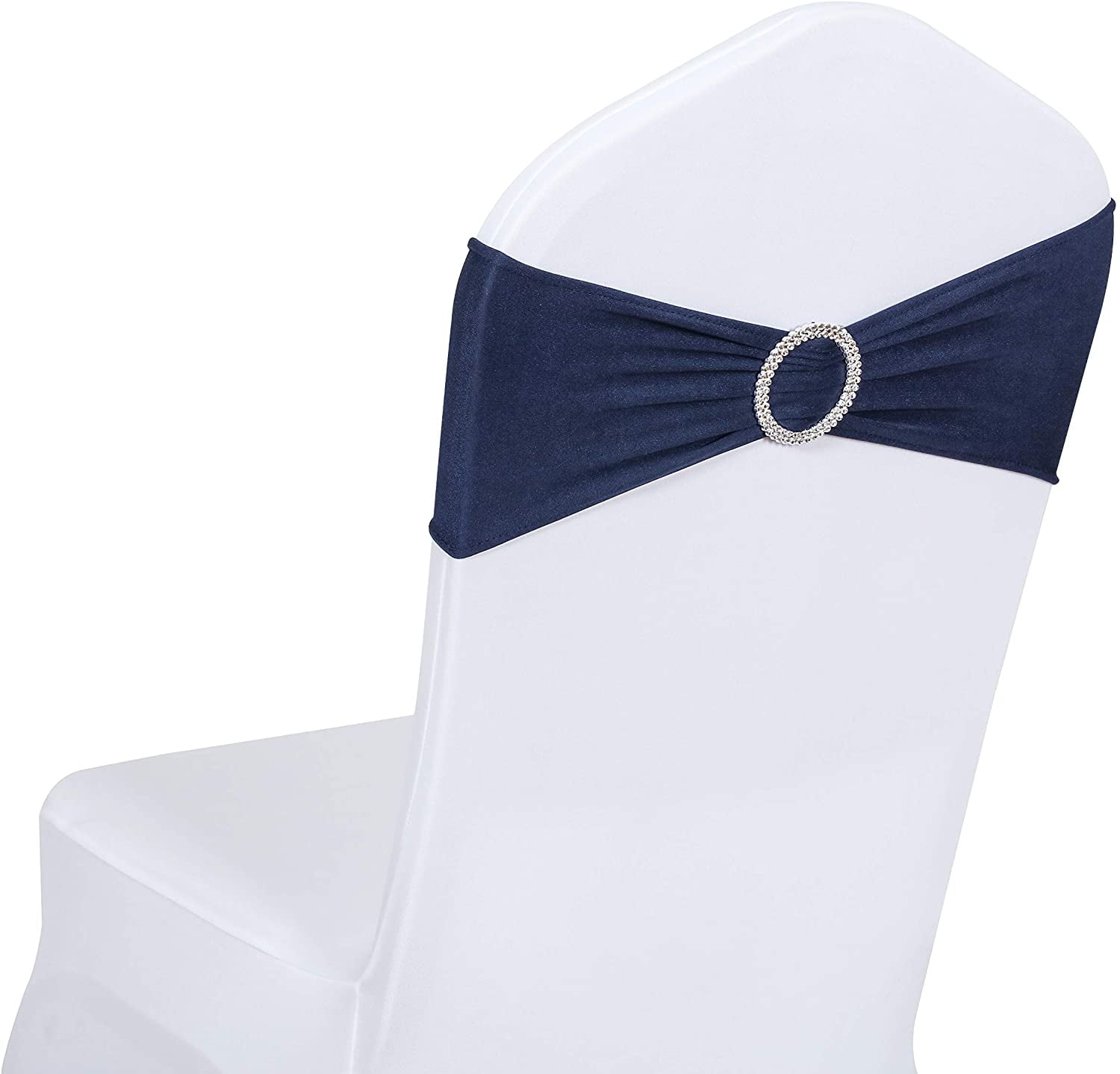 Banquet Buckle Bow Spandex Chair Sash Wedding Party Reception Catering Elastic 