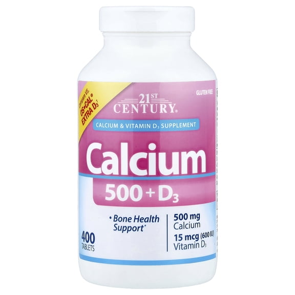 21st Century Calcium 500   D3, 400 Tablets