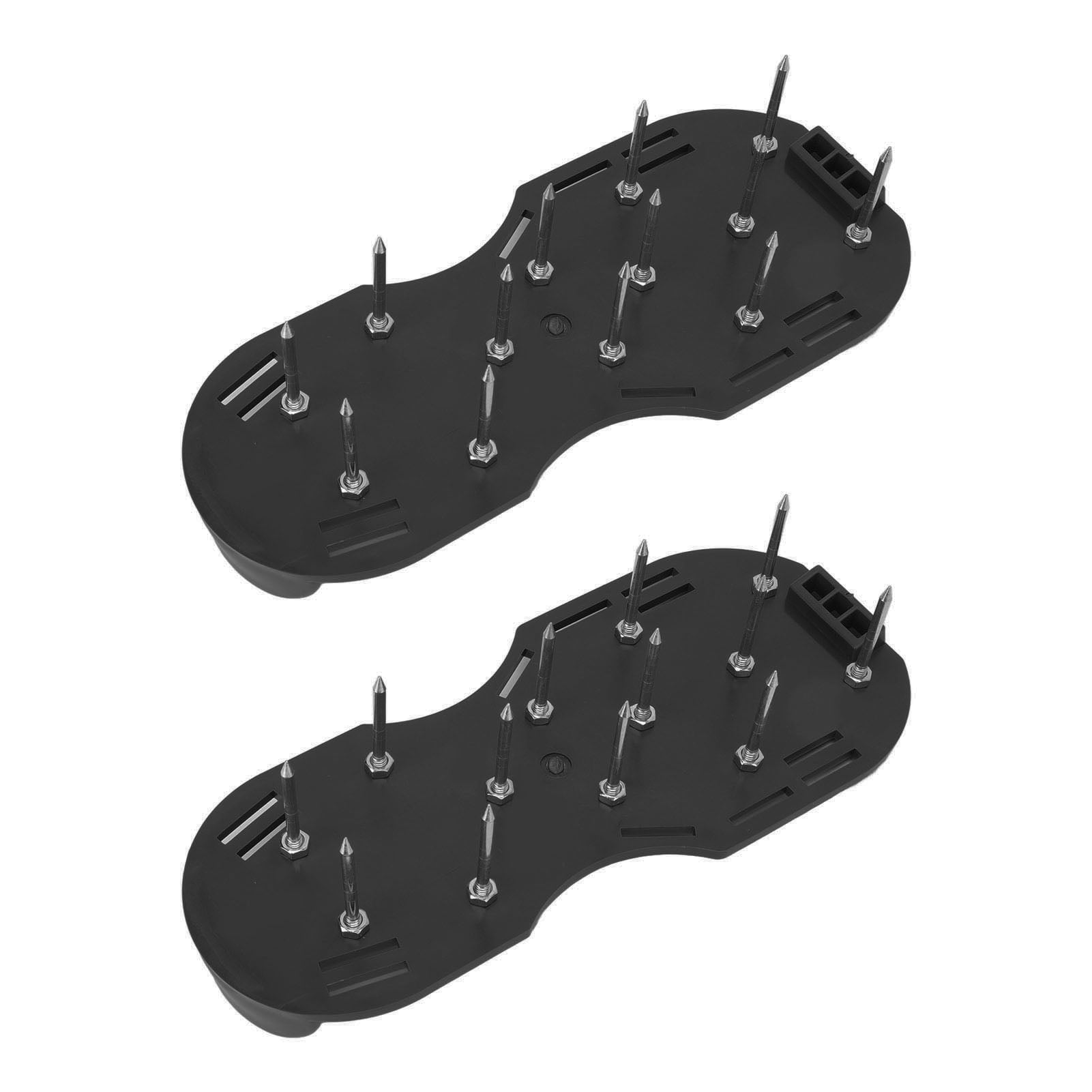 Nieyigj Professional Lawn Aerator Shoes with Zinc Alloy Buckles and 4 Adjustable Straps, Heavy Duty Spiked Soil Aerating Sandals for Yard Garden Patio, Black, 11.61 inches / 29.5 cm