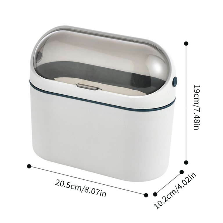 Compact Trash Can,Mini Trash Can With Lid For Craft Room Study Living Room  Toilet Bathroom Kitchen Laundry Room Desk Garage Studio Dorm Room 