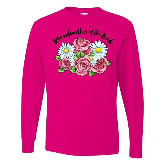 Inktastic Grandmother of the Bride Roses and Daisies Long Sleeve T-Shirt