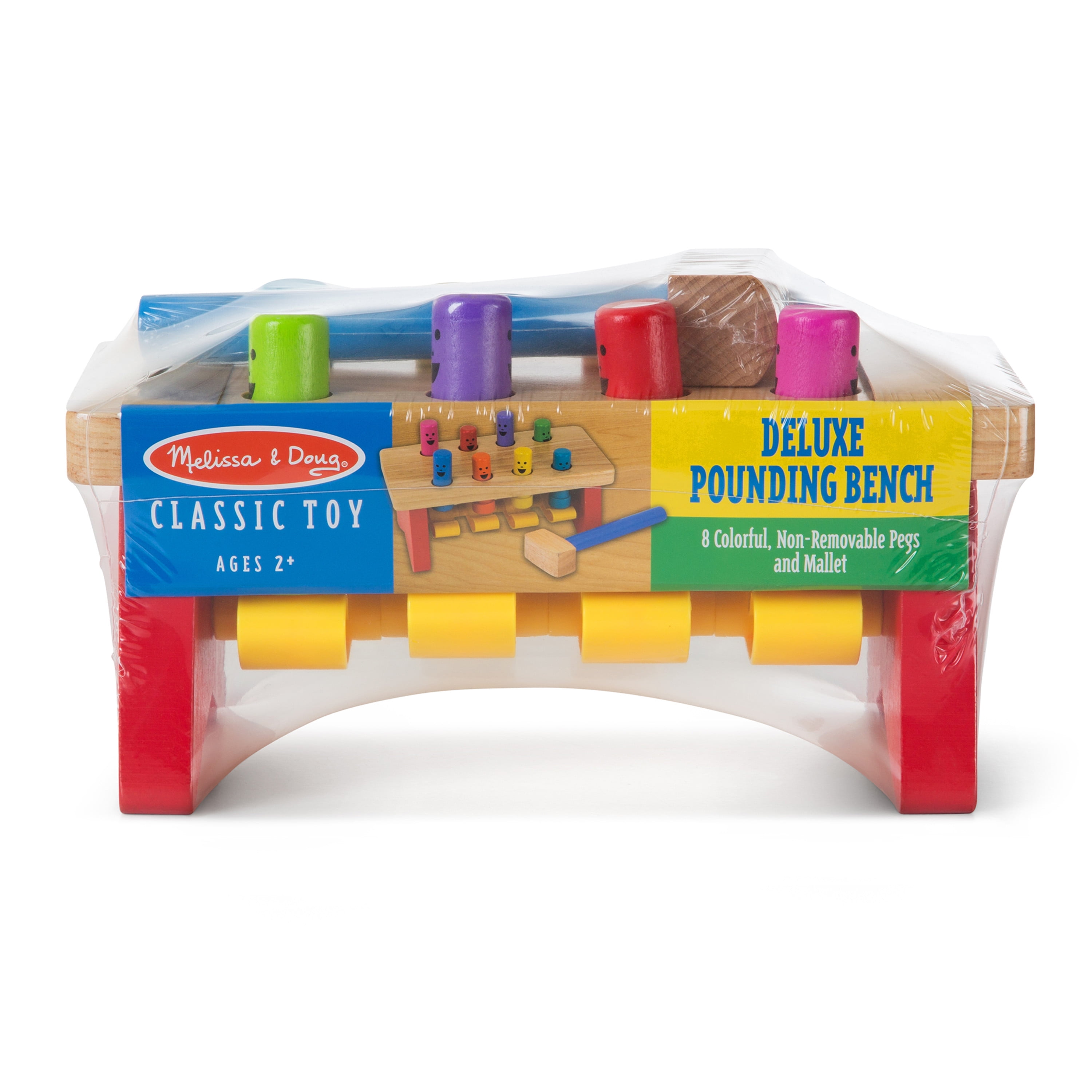 Melissa & Doug 14490 Deluxe Pounding Bench Wooden Toy with Mallet for sale online 