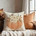 thumbnail image 4 of Fall Throw Pillow Covers 18x18 Inch Set of 2 Pastel Orange Pumpkin White Floral Outdoor Autumn Farmhouse Cottage Thanksgiving Decorations Decorative Throw Pillows Cases for Living Room Decor, 4 of 6