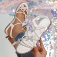 thumbnail image 2 of Bibifish Womens Flat Sandals Sparkly Elastic Slingback Rhinestone Butterfly Flat Sandals Summer Everyday Casual Street Wear Flat Sandals, 2 of 9