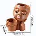 thumbnail image 2 of Hvot&aat Human Face Plant Vase Resin Succulent Planter with Attached Pot Cute Face Flower Pot for Home Desk Office Garden Decor, 2 of 6