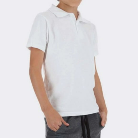 Playera Polo para Niño 100% Algodón Marca Optima – Blanco