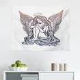 thumbnail image 1 of Angel Wings Tapestry, Back View of an Angel Woman Creatures Heavenly Print, Fabric Wall Hanging Decor for Bedroom Living Room Dorm, 2 Sizes, Dark Blue Grey White, by Ambesonne, 1 of 1