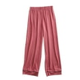 thumbnail image 2 of uublik Womens Pull On Pants Red with Pockets Casual Loose Comfy High Waisted Lounge Pants, 2 of 5