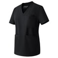 thumbnail image 4 of Ubon Women's Scrub Comfortable Medical Top Wrinkle-Resistant Short Sleeve Scrub Black S, 4 of 8